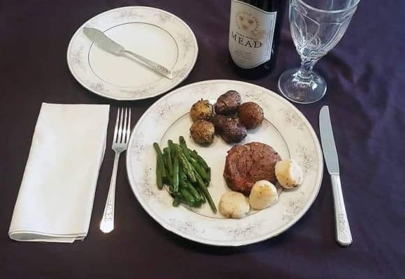 created healthy romantic dinner with air fryer
