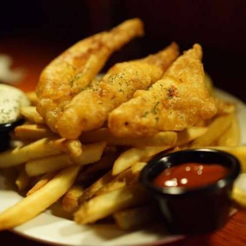 Fish and chips in air clearance fryer