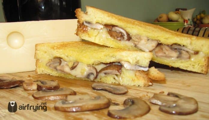 Mushroom Swiss Grilled Cheese Cooked Air Fryer
