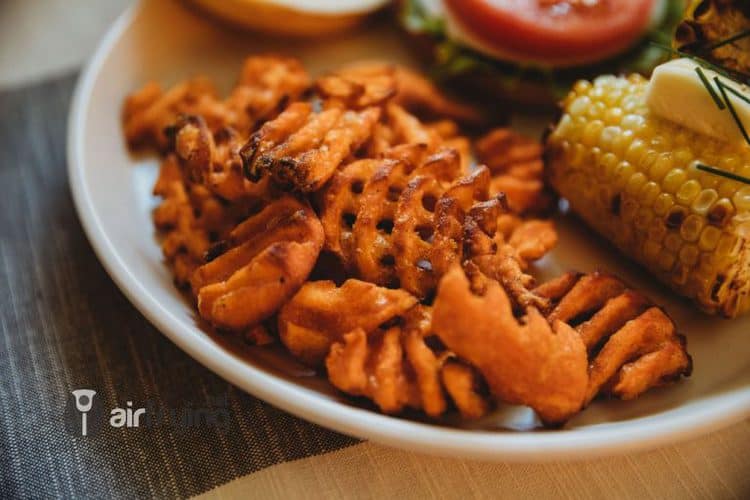 Sweet Potato Waffle Fries in the Air Fryer • Air Fryer Recipes