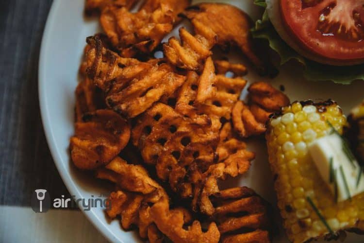Sweet Potato Waffle Fries in the Air Fryer • Air Fryer Recipes